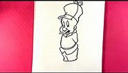 How to Draw Elmer Fudd - Looney Tunes - Easy Drawings