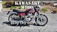 Kawasaki W800 - 1 year review - Why this bike is the BEST modern retro! (extended video)