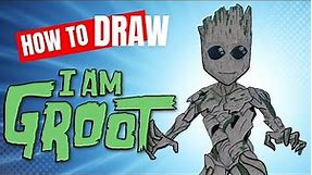 How to Draw Baby Groot | EASY Marvel Fan Art Tutorial