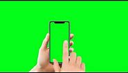 Mobile Phone Green screen Footage with finger swipe gesture.