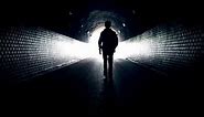 Man walking to light in dark tunnel stock footage#copyrightfree #stockvideo #free