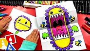 How To Draw A Funny Flower Monster - Folding Surprise