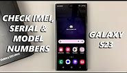 How To Check Model Number, Serial Number and IMEI Numbers On Samsung Galaxy S23 / S23+ / S23 Ultra