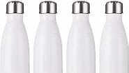 PYD Life 17 OZ Sublimation Water Bottles Blanks White Stainless Steel Tumbler Flasks Sports Bottles with Lid for Tumbler Heat Press Sublimation Oven Printing 4 Pack
