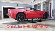 QuickJack BL-5000SLX review, used to lift lowered Corvette