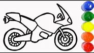 Motorcycle Coloring Pages, Sport Bike, Motorbike Coloring Video for Kids