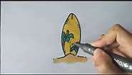 How to draw surfboard
