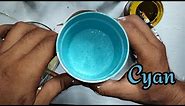 ASMR - CYAN COLOR MIXING PAINT | HOW TO MIX CYAN BLUE PAINT COLOR | PAINT MIXING TUTORIAL.
