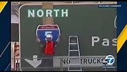 LA's notoriously stealthy freeway sign artist still up to his old tricks | ABC7