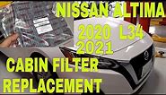 HOW TO REPLACE CABIN FILTER NISSAN ALTIMA 2021 L34 | CABIN FILTER REPLACEMENT NISSAN ALTIMA 2021 L34