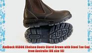 Redback USBOK Chelsea Boots Claret Brown with Steel Toe Cap from Australia (UK size 10)