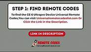 GE 6 Device Universal Remote Codes & Programming Instructions