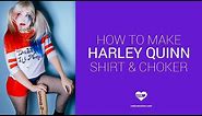 How to make Suicide Squad's Harley Quinn Shirt and DIY Chocker