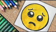 How to draw sad cute emoji - How to draw sad cute face emoji - SHN Best Art