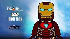 How to draw Lego Iron Man Mark 50 from Marvel's Avengers: Infinity War