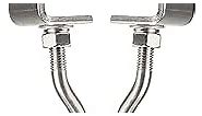 2 9/16In Stainless Steel Small C Clamps + Heavy Duty Metal Threaded Hanging Screw Hook/Open Cup Bolt Hook, With Stable Wide Jaw Opening&Protective Pad/I-Beam Design (2PCS)