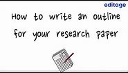 How to write an outline for your research paper?
