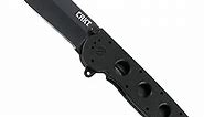 CRKT M21-04G EDC Folding Pocket Knife: Everyday Carry, Black Blade, Automated Liner Safety, G10 Handle, Reversible Pocket Clip