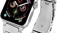MagnetRX Magnetic Band Compatible with Apple Watch - 316L Stainless Steel Ultra Strength Magnet Watch Band Compatible for Apple Watch Series 9/8/7/6/5/4/3/SE (42mm/44mm/45mm, Silver)