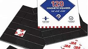 Magnetic Squares, 120 Pieces Magnet Squares (Each 20 x 20 x 2mm) on 4 Tape Sheets, with 3M Strong Adhesive Backing. Perfect for DIY, Art Projects, whiteboards & Fridge Organization (120 Pieces)