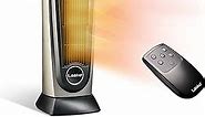 Lasko Oscillating Ceramic Tower Space Heater for Home with Adjustable Thermostat, Timer and Remote Control, 22.5 Inches, Grey/Black, 1500W, 751320