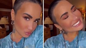 Demi Lovato debuts bold new buzz cut hair style in Christmas Eve vid