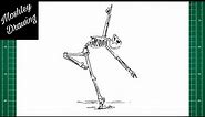 How to Draw a Dancing Skeleton