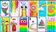 20 DIY PHONE CASES 🌈Rainbow Edition 🌈| Easy & Cute Phone Projects & iPhone Hacks