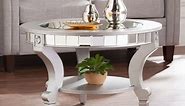 SEI Furniture Lindsay Glam Mirrored Round, Coffee Table, Silver