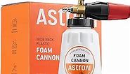 AstroAI Foam Cannon, Heavy Duty Car Foam Blaster Wide Neck Adjustable Snow Foam Lance and Thick Foam for Pressure Washer with 1/4" Quick Connector,1.0mm Orifice,1L Bottle,Not Use with Garden Hose