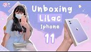 Iphone 11 Unboxing Lilac (Purple) Aesthetic ASMR 🦄💜 and accessories! Indonesia ✨