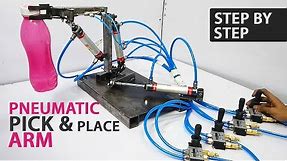 Pneumatic Industrial Pick and Place Robotic Arm | 4 DOF Gripper Arm