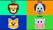 LEARN ANIMALS WITH EMOJIS - Animal Emojis for Kids, Toddlers, Kindergarten, Children