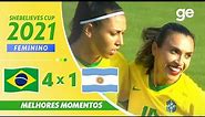 BRASIL 4 X 1 ARGENTINA | MELHORES MOMENTOS | FUTEBOL FEMININO | SheBelieves CUP | ge.globo