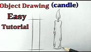 Basic drawing lessons for beginners How to draw object drawing (Candle)easy with pencil BASIC SHAPES