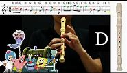 Krusty Krab music on Recorder - Easy Tutorial for Beginners (The Rake Hornpipe)