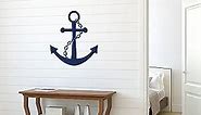Navy Blue Anchor Vinyl Wall Decal Sticker - Large Nautical Ocean Symbol, Decoration for Home or Themed Room