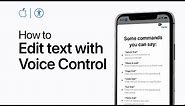 How to use dictation and edit text with Voice Control on your iPhone — Apple Support