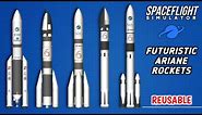 How To Build ESA All Ariane 6 Rockets In Spaceflight Simulator | Reusable Spacecraft & Rocket