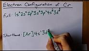 Electron Configuration of Cr (Chromium)
