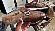 Gucci Princetown crocodile slipper with Double G Review