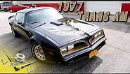 Driving an updated 1977 Pontiac Trans Am SE at V8 Speed and Resto Shop V8TV