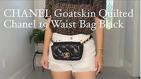 #31| Review túi 👜 CHANEL Goatskin Quilted Chanel 19 Waist Bag Black. Return or Keep !!