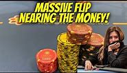 ALL IN Massive Flip For Piles! Running Deep in $50K MTT - Tournament Poker In Cali! Poker Vlog #89