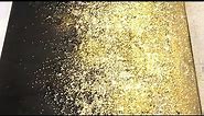 DIY Easy Black and Gold Glitter Wall Art || Black and Gold Wall Decor