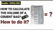 How to calculate volume of cement bag | volume of Cement bag in cft | volume of Cement bag in m3