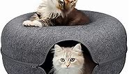 MAMI&BABI Peekaboo Cat Cave for Indoor Cats, Cat Donut Cat Tunnel Bed, Scratch Resistant Cat Toys for Medium Large Cats up to 30 lbs