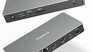 Plugable USB C Docking Station Dual Monitor, 11-in-1, USB4 100W Laptop Charging Dock for Windows and Thunderbolt, 4K HDMI 2.1 up to 120Hz, 2.5Gbps Ethernet, SD Reader, 20W USB-C Charging - Driverless