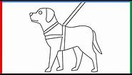 How to draw Guide Dog Emoji step by step for beginners