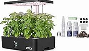 iDOO Hydroponics Growing System Kit 12Pods, Indoor Garden with LED Grow Light, Gifts for Mom Women, Built-in Fan, Auto-Timer, Adjustable Height Up to 11.3" for Home, Office Plants